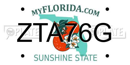ZTA76G Florida License Plate