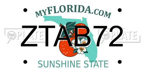 ZTAB72 Florida License Plate