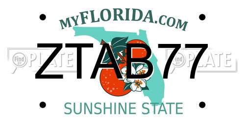 ZTAB77 Florida License Plate