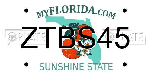 ZTBS45 Florida License Plate