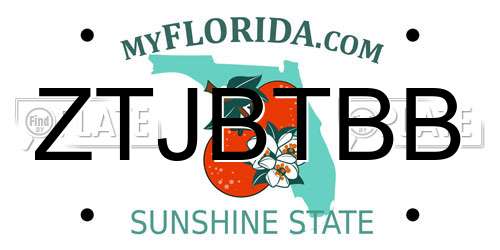 ZTJBTBB Florida License Plate