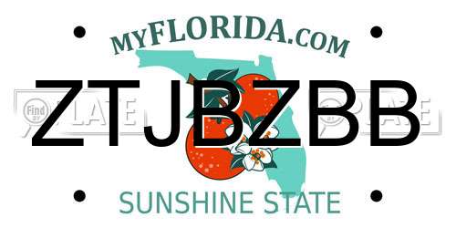 ZTJBZBB Florida License Plate