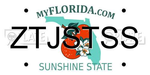 ZTJSTSS Florida License Plate