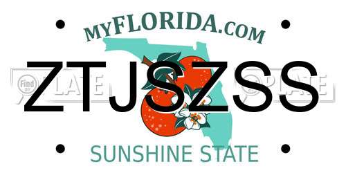 ZTJSZSS Florida License Plate