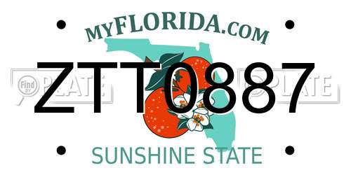 ZTT0887 Florida License Plate