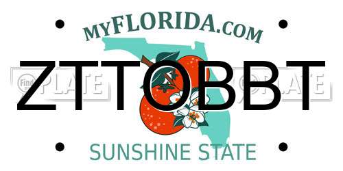 ZTTOBBT Florida License Plate
