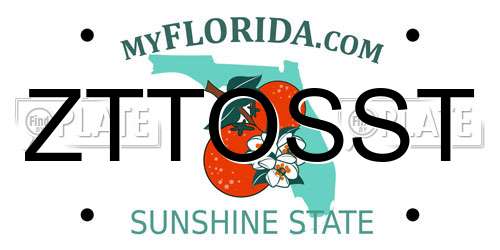 ZTTOSST Florida License Plate