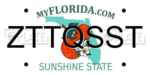 ZTTQSST Florida License Plate