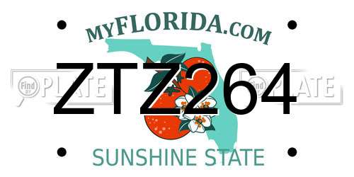 ZTZ264 Florida License Plate
