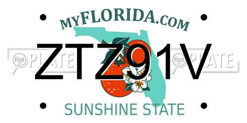 ZTZ91V Florida License Plate
