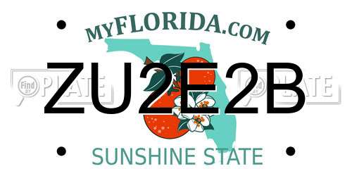 ZU2E2B Florida License Plate