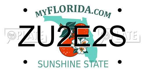 ZU2E2S Florida License Plate