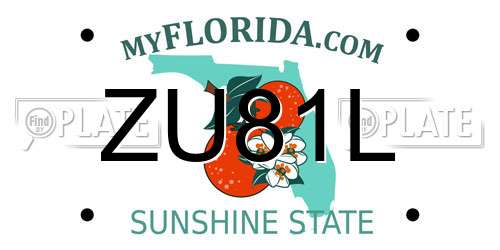 ZU81L Florida License Plate