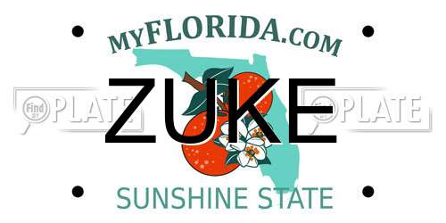 ZUKE Florida License Plate