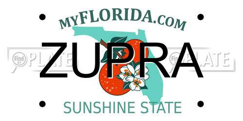 ZUPRA Florida License Plate