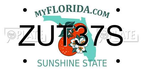 ZUT37S Florida License Plate