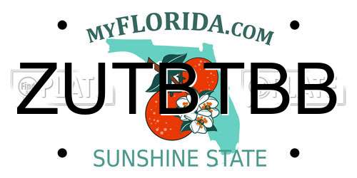 ZUTBTBB Florida License Plate