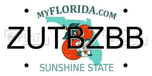 ZUTBZBB Florida License Plate