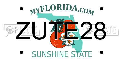 ZUTE28 Florida License Plate