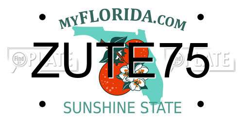 ZUTE75 Florida License Plate