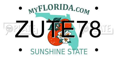 ZUTE78 Florida License Plate