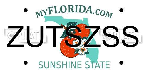 ZUTSZSS Florida License Plate