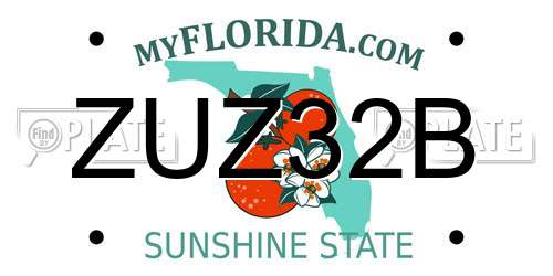 ZUZ32B Florida License Plate
