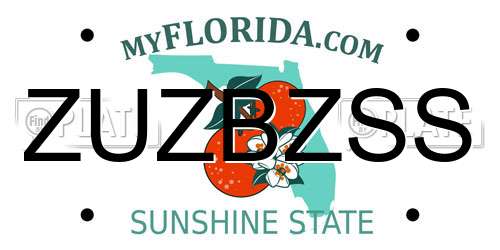 ZUZBZSS Florida License Plate