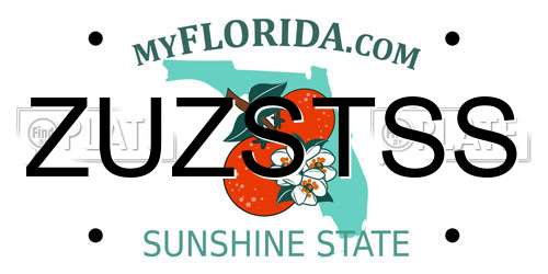 ZUZSTSS Florida License Plate