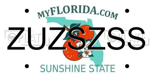 ZUZSZSS Florida License Plate