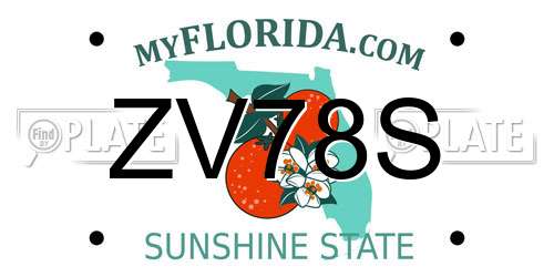 ZV78S Florida License Plate