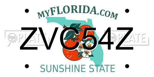 ZVC54Z Florida License Plate