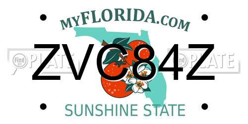ZVC84Z Florida License Plate