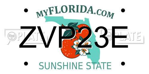 ZVP23E Florida License Plate