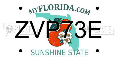 ZVP73E Florida License Plate
