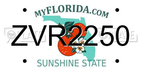 ZVR2250 Florida License Plate