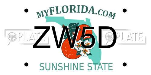 ZW5D Florida License Plate