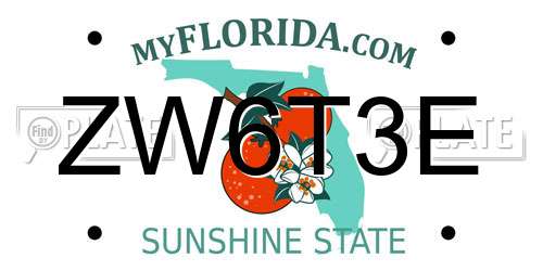 ZW6T3E Florida License Plate