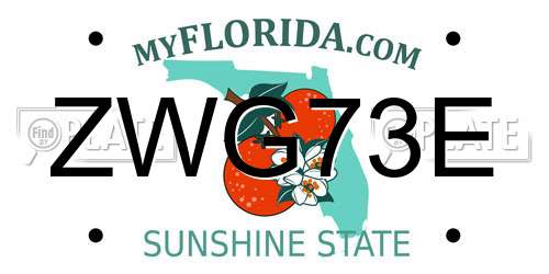 ZWG73E Florida License Plate