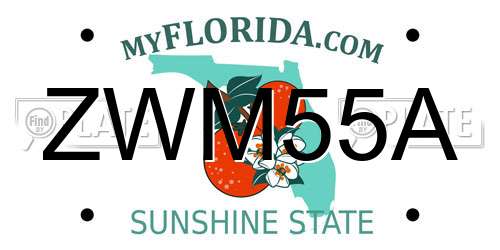 ZWM55A Florida License Plate