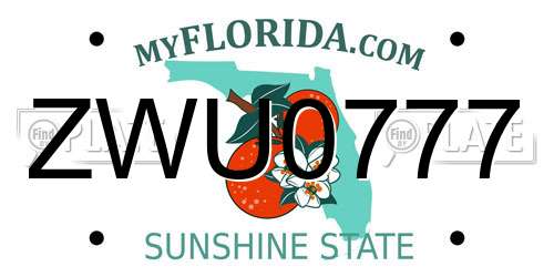 ZWU0777 Florida License Plate
