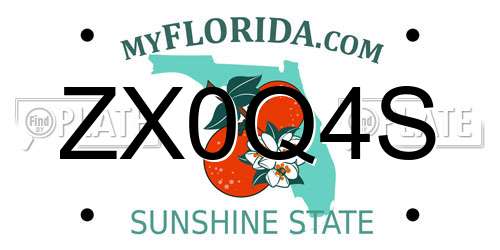 ZX0Q4S Florida License Plate