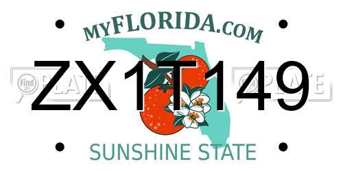 ZX1T149 Florida License Plate
