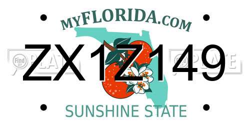 ZX1Z149 Florida License Plate