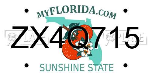 ZX4Q715 Florida License Plate