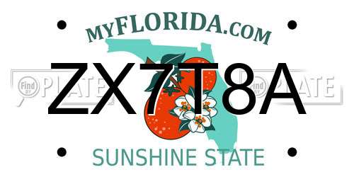 ZX7T8A Florida License Plate