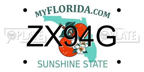 ZX94G Florida License Plate
