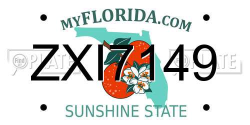 ZXI7149 Florida License Plate