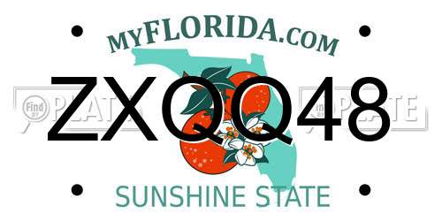 ZXQQ48 Florida License Plate
