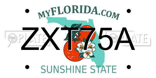 ZXT75A Florida License Plate